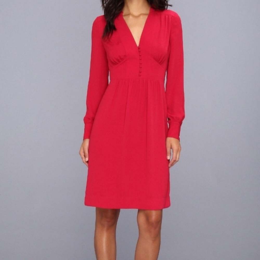 BCBGMaxAzria Long Sleeve Fabiana Dress in Sangria
